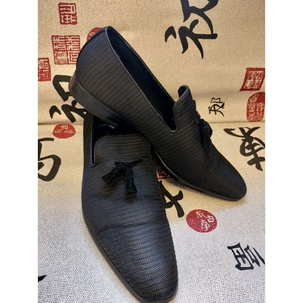 EUC! Stacy Adams 'Tazewell' Black Slip-On Textile Patterned Upper w/Tassle. 12M - Picture 3 of 8
